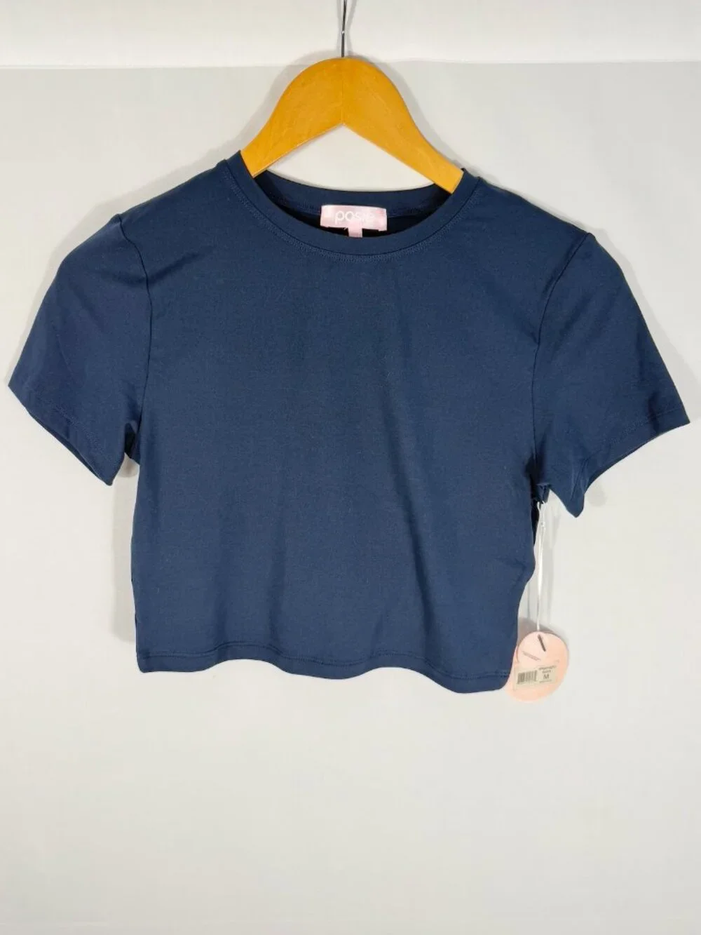 Posie Active Cloud Knit 3 Piece Set Navy NWT Foldover Flare Pants Tee Top